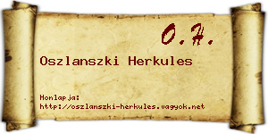 Oszlanszki Herkules névjegykártya